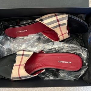 Authentic Burberry, kitten, heel sandals